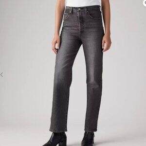 Levi's Ribcage Straight Ankle Size 30 Length 29 Wash "Worn Black"